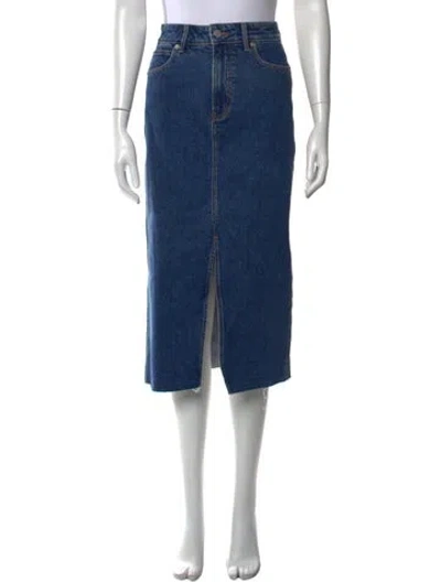 Pre-owned Veronica Beard Distressed Accents Midi Length Skirt In Blue