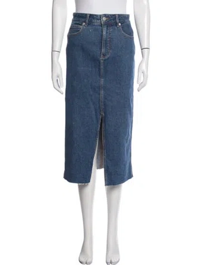 Pre-owned Veronica Beard Distressed Accents Midi Length Skirt In Blue