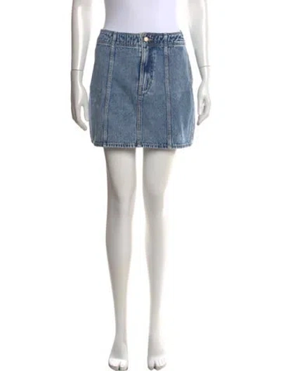 Pre-owned Veronica Beard Distressed Accents Mini Skirt W/ Tags In Blue