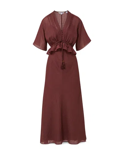 Veronica Beard Dominick Midi Dress In Burgundy