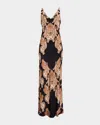 Veronica Beard Donelle Silk V-neck Maxi Dres In Black