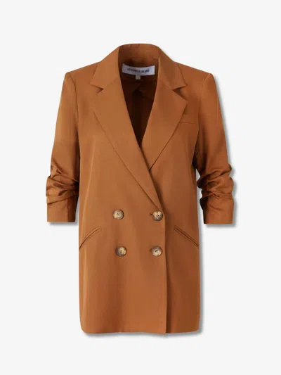 Veronica Beard Double Breasted Blazer In Brown