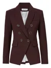 Veronica Beard Miller Dickey Double-breasted Woven Blazer In Red