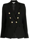 Veronica Beard Empire Dickey Double Breasted Jacket In Black