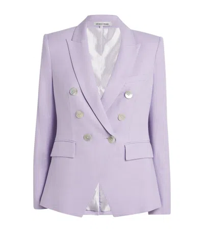 Veronica Beard Double-breasted Miller Dickey Blazer In Soft Lilac