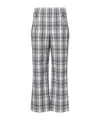 Veronica Beard Dova Plaid Cotton-blend Wide-leg Pants In Gray