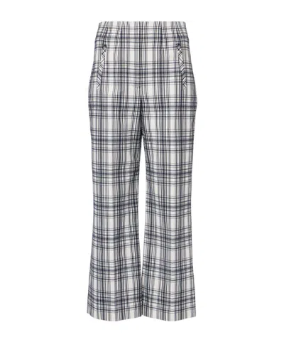 VERONICA BEARD DOVA PLAID COTTON-BLEND WIDE-LEG PANTS