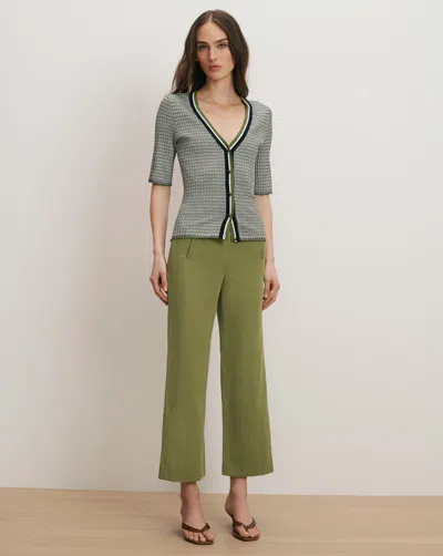 Veronica Beard Dova Wide-leg Linen Pant In Green