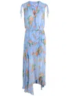 Veronica Beard Dovima Wrap-effect Floral-print Silk-chiffon Midi Dress In Multicoloured