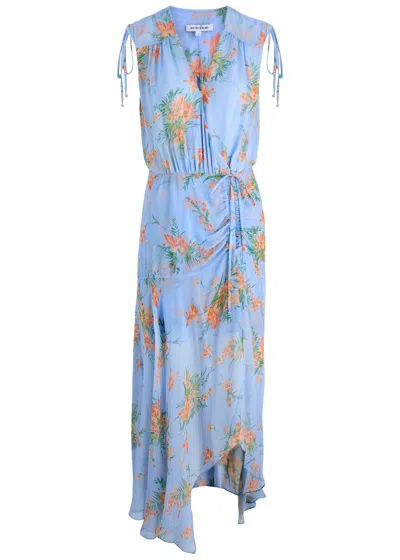 VERONICA BEARD VERONICA BEARD DOVIMA FLORAL-PRINT SILK-CHIFFON MIDI DRESS