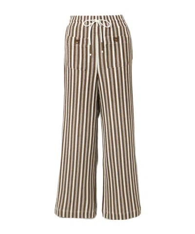 Veronica Beard Drawstring Elastic Waist Casual Pants In Brown