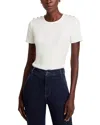 Veronica Beard Draya Embellished Tee In White