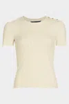 Veronica Beard Draya Knit Tee In Ivory