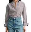 Veronica Beard Draymond Striped Stretch Cotton-blend Poplin Shirt In Gray