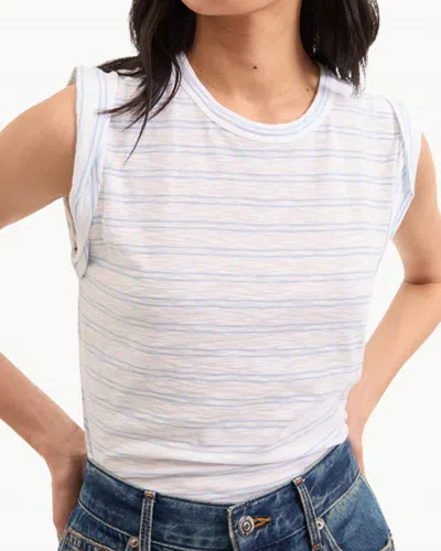 Veronica Beard Dree Muscle Tee In Bluebell/white In Multi