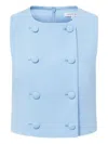 Veronica Beard Drexley Boxy Sleeveless Button-up Top