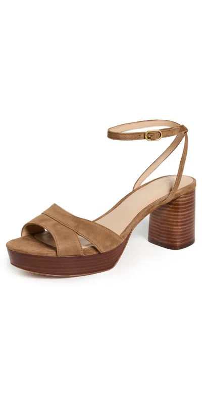 Veronica Beard Drina Sandals Hazelwood In Brown