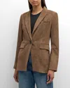 Veronica Beard Duane Suede Dickey Jacket In Bark