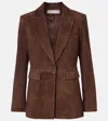 Veronica Beard Duane Suede Dickey Jacket In Brown
