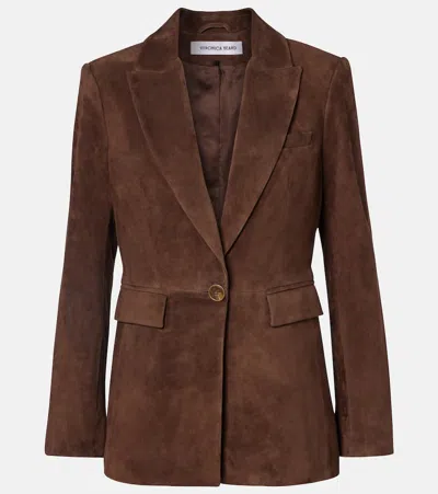 Veronica Beard Duane Suede Blazer In Brown