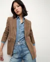 Veronica Beard Duane Suede Dickey Jacket In Bark