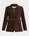 Veronica Beard Duane Suede Dickey Jacket In Brown