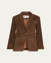 Veronica Beard Duane Suede Dickey Jacket In Brown