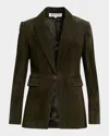 Veronica Beard Duane Suede Dickey Jacket In Green