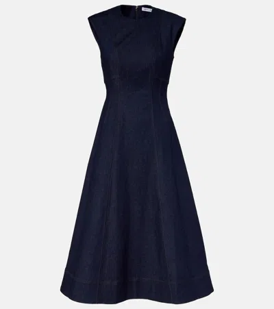 VERONICA BEARD DULCE COTTON-BLEND DENIM MIDI DRESS