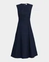 Veronica Beard Dulce Denim Midi Dress In Blue