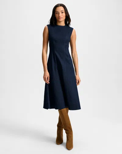 Veronica Beard Dulce Denim Midi Dress In Blue