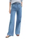 Veronica Beard Dunford High Rise Wide Leg Jeans In Amethyst Forest In Blue