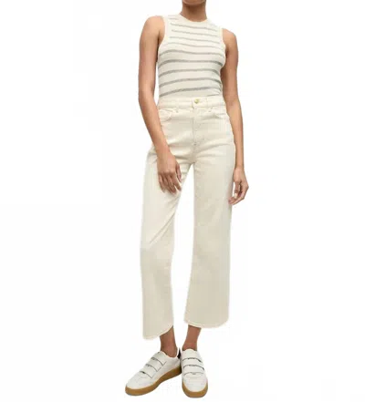 Veronica Beard Dylan Ankle High Rise Straight Pants In Ecru In Multi