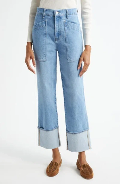 Veronica Beard Dylan Cuffed Cargo Jeans In Blue
