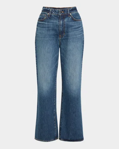Veronica Beard Dylan High-rise Straight Ankle Jeans In Blue