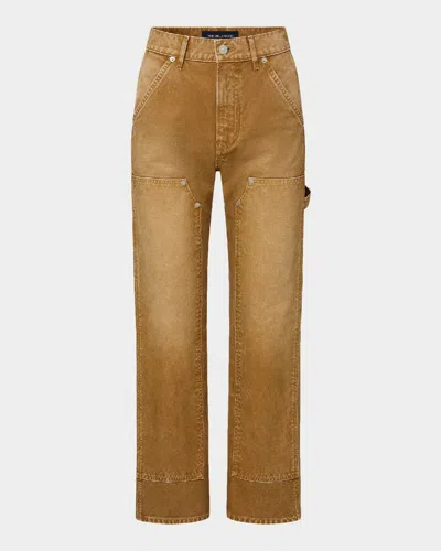 Veronica Beard Dylan High-rise Straight Ankle Jeans In Brown