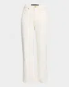 Veronica Beard Dylan High Waist Ankle Relaxed Straight Leg Jeans In White