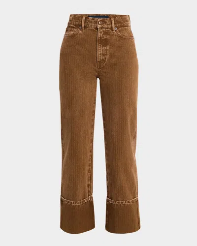 Veronica Beard Dylan High-rise Straight Cuffed Jeans In Deep Ochre