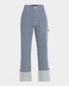 Veronica Beard Dylan Stripe High Waist Relaxed Straight Leg Jeans In Solstice Stripe