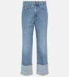 Veronica Beard Dylan High Rise Straight Leg Jeans In Silverwood Blue In Blue