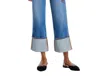 Veronica Beard Dylan High Rise Straight Leg Cuffed Jeans In Seaside Water In Multi