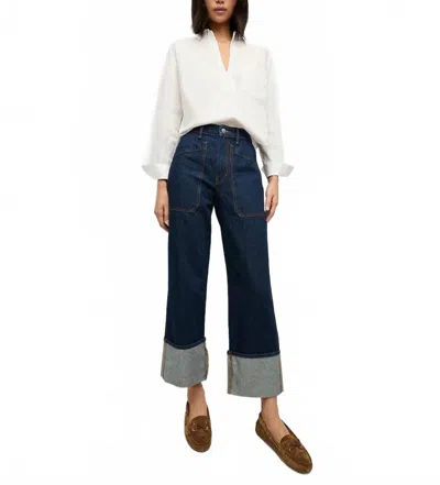 VERONICA BEARD DYLAN HIGH RISE STRAIGHT LEG JEANS IN BLUE