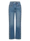 Veronica Beard Dylan Studded Straight-leg Jean In Stoned Serendipity In Blue