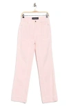 Veronica Beard Dylan Paneled High Waist Straight Leg Jeans In Pink