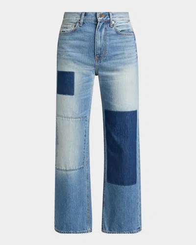 Veronica Beard Dylan High Rise Straight Ankle Jeans In Time Lapse In Blue