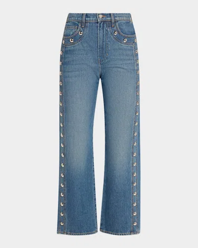 Veronica Beard Dylan High Rise Ankle Straight Leg Jeans In Stoned Serendipity