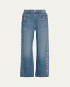 Veronica Beard Dylan Studded Straight-leg Jean In Stoned Serendipity In Stoned Serendipity