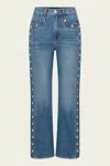 Veronica Beard Dylan Studded Straight-leg Jean In Stoned Serendipity