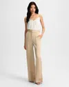 Veronica Beard Edia Satin Wide-leg Pant In Brown