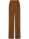 Veronica Beard Edia Tailored Wide-leg Pants In Brown